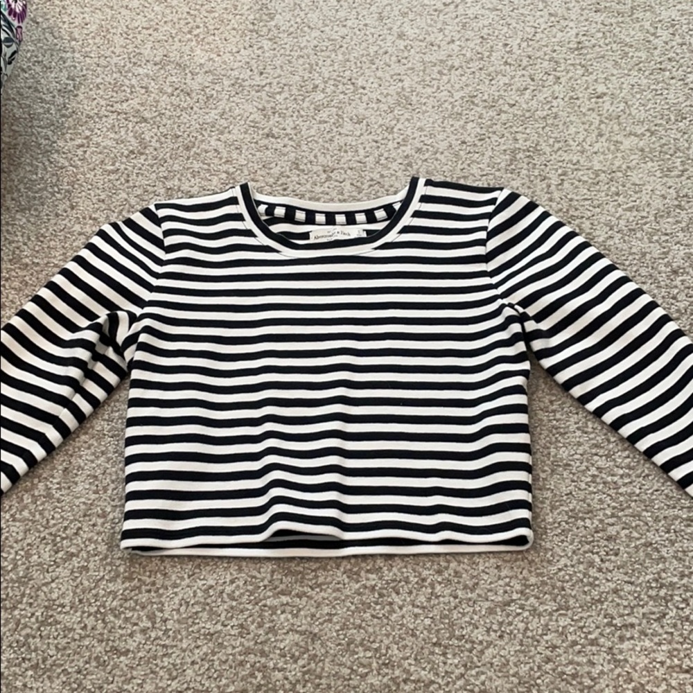 A&F striped crop top (long sleeve)